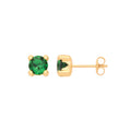 9ct Yellow Gold Round 5mm Green CZ Stud