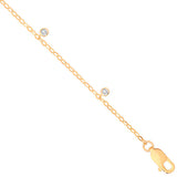 9ct Yellow Gold Rub-over 0.10ctw Diamond Bracelet