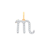 9ct Yellow Gold Scorpio Zodiac 0.15ct Pendant