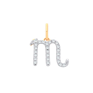 9ct Yellow Gold Scorpio Zodiac 0.15ct Pendant