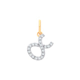 9ct Yellow Gold Taurus Zodiac 0.10ct Pendant