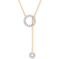 9ct Yg 0.09ctw Tassel Through Circle Of Life Pendant (18in/45cm) Chain