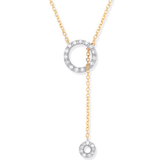 9ct Yg 0.09ctw Tassel Through Circle Of Life Pendant (18in/45cm) Chain