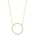 9ct Yg Circle Of Life CZ Pendant 17" + 2" Chain