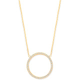 9ct Yg Circle Of Life CZ Pendant 17" + 2" Chain
