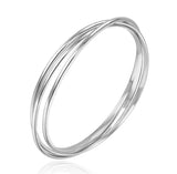 9CT White Gold Russian Round Bangle