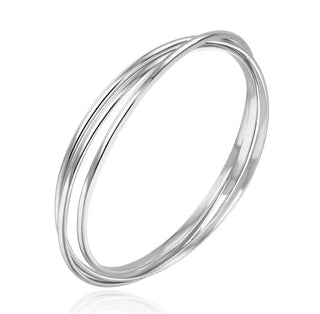 9CT White Gold Russian Round Bangle