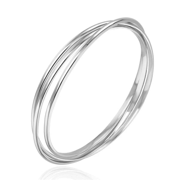 9CT White Gold Russian Round Bangle