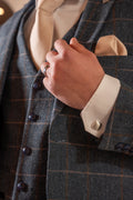 Men's Sterling Silver Ribbed Square Cufflinks