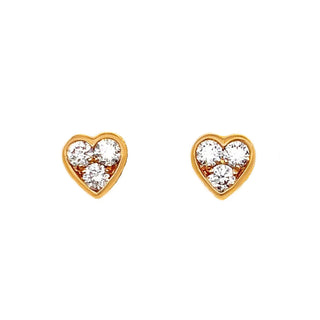 18K Rose Gold 0.24ct Diamond Heart Stud Earrings