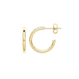 9K Yellow Gold Plain 15mm Half Hoop Earrings