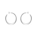 Sterling Silver Flat Hooped Earrings