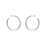 Sterling Silver Flat Hooped Earrings