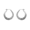 Sterling Silver Embossed Hoop Earrings