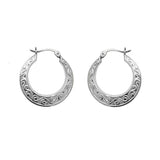 Sterling Silver Embossed Hoop Earrings