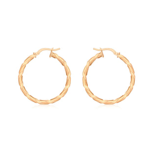 9K Rose Gold Wrap Hoop Earrings