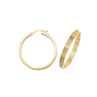9K Yellow Gold Hoop Earrings
