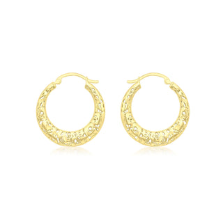 9K Yellow Gold Hollow Creole Hoop Earrings