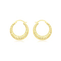 9K Yellow Gold Hollow Creole Hoop Earrings