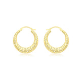 9K Yellow Gold Hollow Creole Hoop Earrings