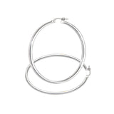 9K White Gold Plain 44mm Hoop Earrings