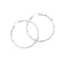 9K White Gold 35mm Twisted Hoop Earrings