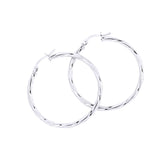 9K White Gold 35mm Twisted Hoop Earrings
