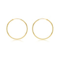 9K Yellow Gold 25mm Plain Sleeper Hoop Earrings