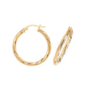 9K Yellow Gold Twisted Hoop Earrings