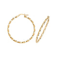 9K Yellow Gold Twist Creole Hoop Earrings