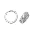 9K White Gold Diamond Cut Hoop Earrings