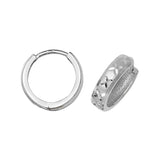 9K White Gold Diamond Cut Hoop Earrings