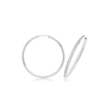 9K White Gold 30mm Cubic Zirconia Hoop Earrings