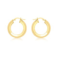 9K Yellow Gold Square Creole Hoop Earrings