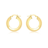 9K Yellow Gold Square Creole Hoop Earrings