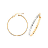 9K Yellow & White Gold Hoop Earrings