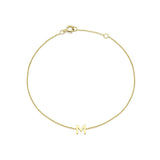 9K Yellow Gold Initial 'M' Adjustable Bracelet