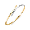 9K Two Tone Crossover Bangle