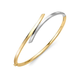 9K Two Tone Crossover Bangle