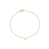 9ct Yellow Gold Initial 'L' Adjustable Bracelet