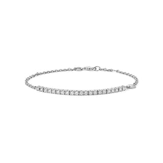 18K White Gold Diamond Bracelet 7"
