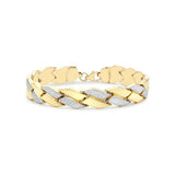 9K 2 Colour Gold Diamond Cut Chevron Bracelet 7.5"