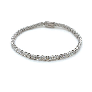 18K White Gold Round Brilliant Lab Diamond Tennis Bracelet