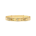 9K Yellow Gold Expandable Wheat & Star Bangle