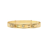 9K Yellow Gold Expandable Wheat & Star Bangle