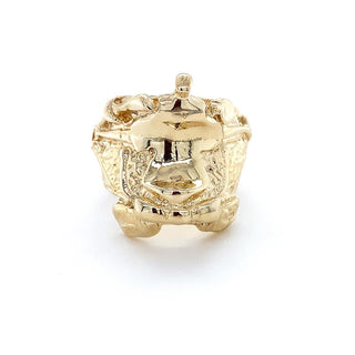 9K Yellow Gold Mens Saddle Ring