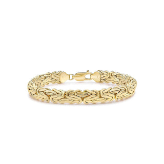 9ct Yellow Gold Large Oval Byzantine Bracelet