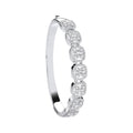 Baguette & Round CZ Halo Style Bangle