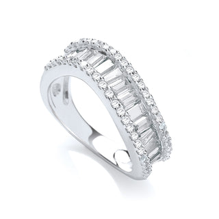 Baguette With Round CZ Ring