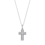 Beaded CZ Cross With Chain